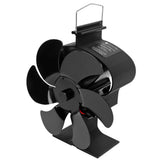 6 Blades Heat Powered Fireplace Fan Self Starting Eco Friendly Wood Stove Fan LT380 Black 152mm Diameter
