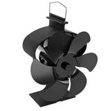 6 Blades Heat Powered Fireplace Fan Self Starting Eco Friendly Wood Stove Fan LT380 Black 152mm Diameter