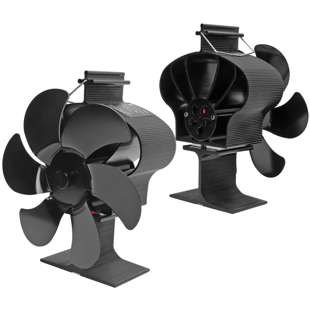 6 Blades Heat Powered Fireplace Fan Self Starting Eco Friendly Wood Stove Fan LT380 Black 152mm Diameter
