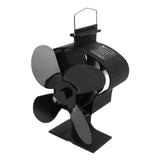 4 Blades Heat Powered Stove Fan High Temperature Resistance Self Starting Fireplace Fan Black Diameter 152mm LT381 Crown Style