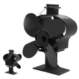 4 Blades Heat Powered Stove Fan High Temperature Resistance Self Starting Fireplace Fan Black Diameter 152mm LT381 Crown Style
