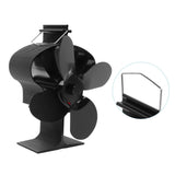 4 Blades Heat Powered Stove Fan High Temperature Resistance Self Starting Fireplace Fan Black Diameter 152mm LT381 Crown Style