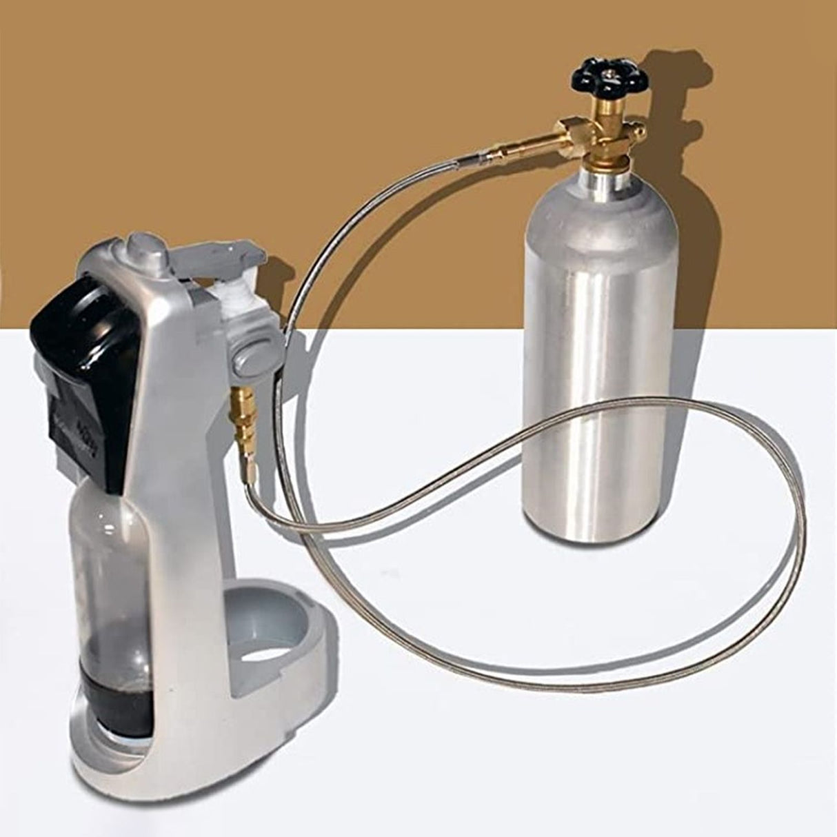 CO2 Adapter for Soda Water for DUO for Terra for Art Soda Maker CO2 Cylinder Silver Male Adapter
