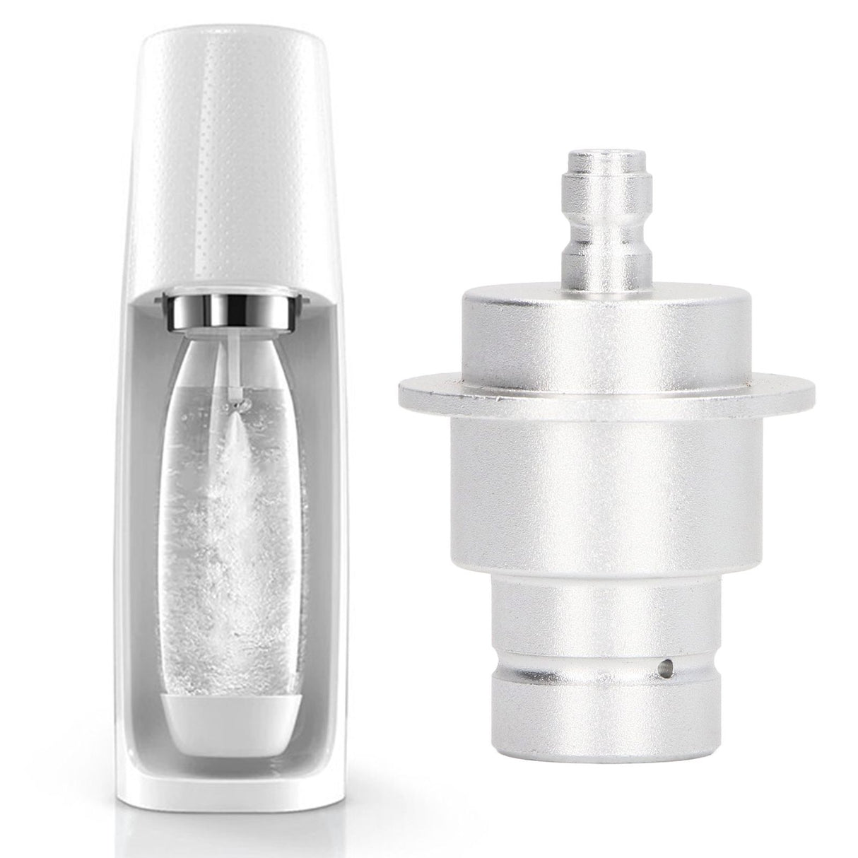 CO2 Adapter for Soda Water for DUO for Terra for Art Soda Maker CO2 Cylinder Silver Male Adapter
