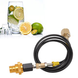 Soda Machine Adapter Hose Kit 1.5m Black Soda Adapter Hose with Gold Quick Adapter CO2 Tank Refill Adapter W21.8 14 - Extra Image