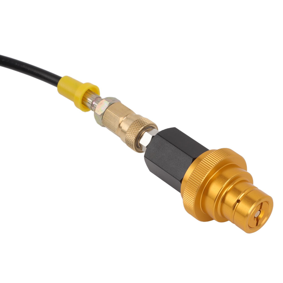 Soda Machine Adapter Hose Kit 1.5m Black Soda Adapter Hose with Gold Quick Adapter CO2 Tank Refill Adapter W21.8 14