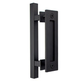 Sliding Barn Door Handle Flat Back Plate Double Sided Rectangular Black Door Pull Handle