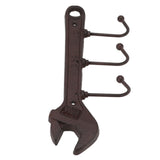 Industrial Style Hook Innovative Wall Decorative Cast Iron Hooks Clothes Hanger Pendant for Bar Entryway Wrench Shape 24x10.5x4.5cm - Rear View
