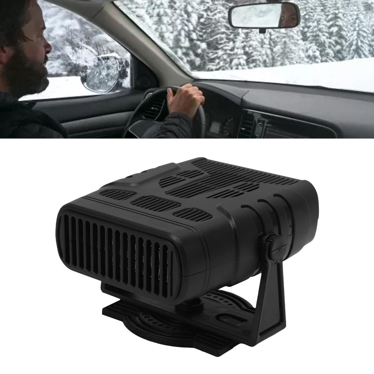 Car Heater Dual Use 2 Modes Angle Adjustment Fireproof Car Demister Defroster for Cleaning Windshield Window 24V 120W