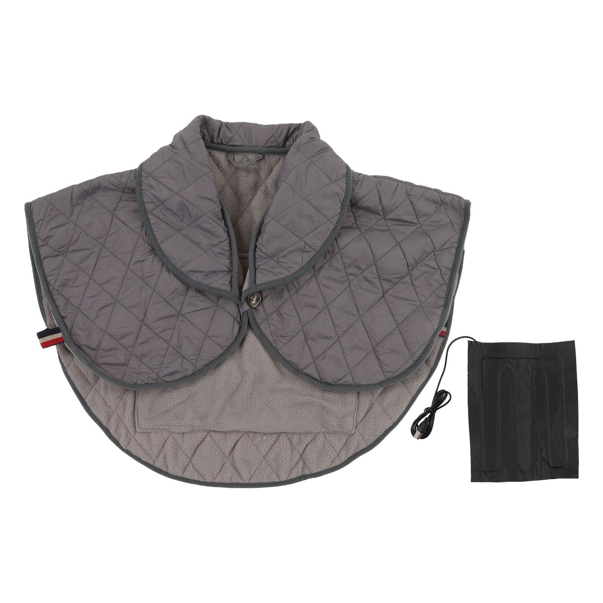 Shoulder Heating Pad Cold Proof Polyester Fiber USB Power Supply Unisex Electric Heated Shawl for Winter Grey