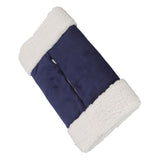 Portable Heated Hand Muff Plush Thickened Heated Hand Warmer Pouch USB Rechargeable Electric Heater for Autumn Winter Warm 10W 5V Dark Blue - Extra Image