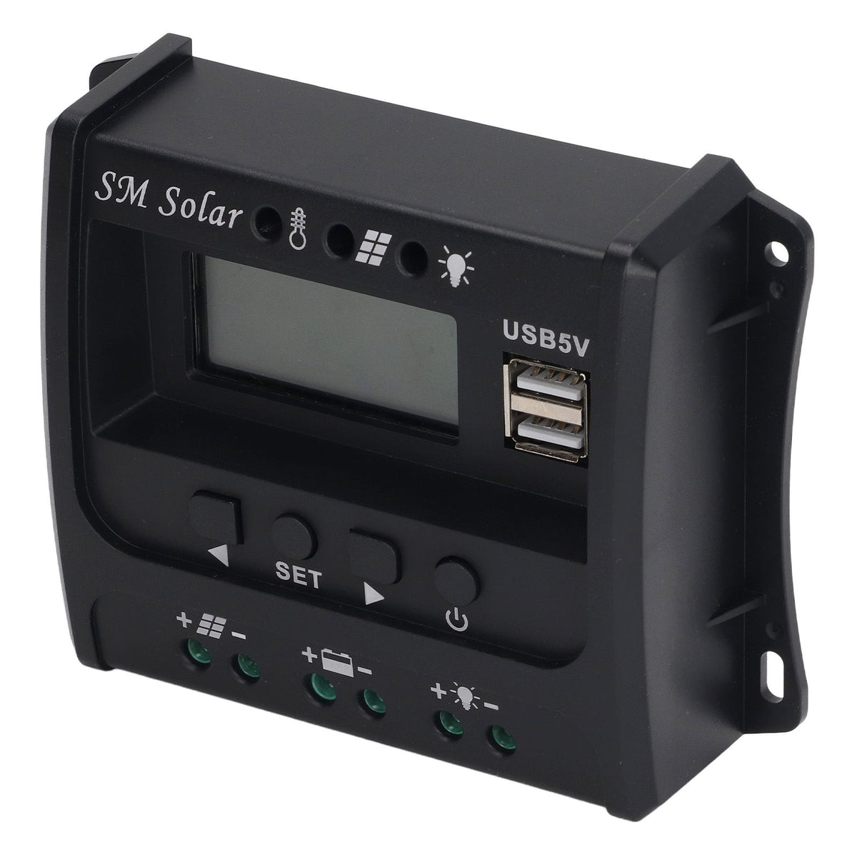 Solar Panel Controller 3 Stage PWM Charging Intelligent Microcontroller ABS Aluminum Plate 12V 24V Solar Charge Controller SEC10(10A)
