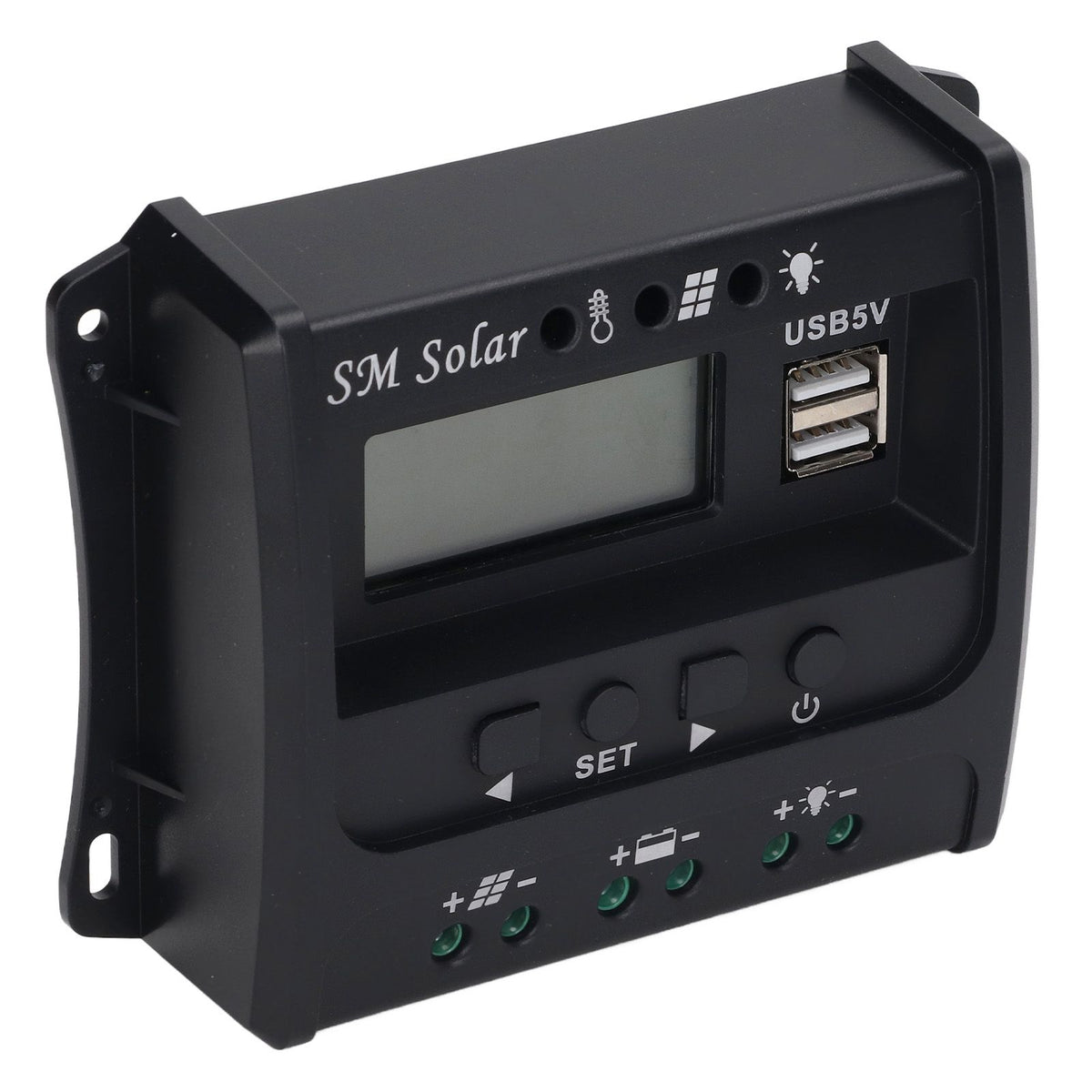 Solar Panel Controller 3 Stage PWM Charging Intelligent Microcontroller ABS Aluminum Plate 12V 24V Solar Charge Controller SEC10(10A)