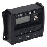 Solar Panel Controller 3 Stage PWM Charging Intelligent Microcontroller ABS Aluminum Plate 12V 24V Solar Charge Controller SEC10(10A) - Side View