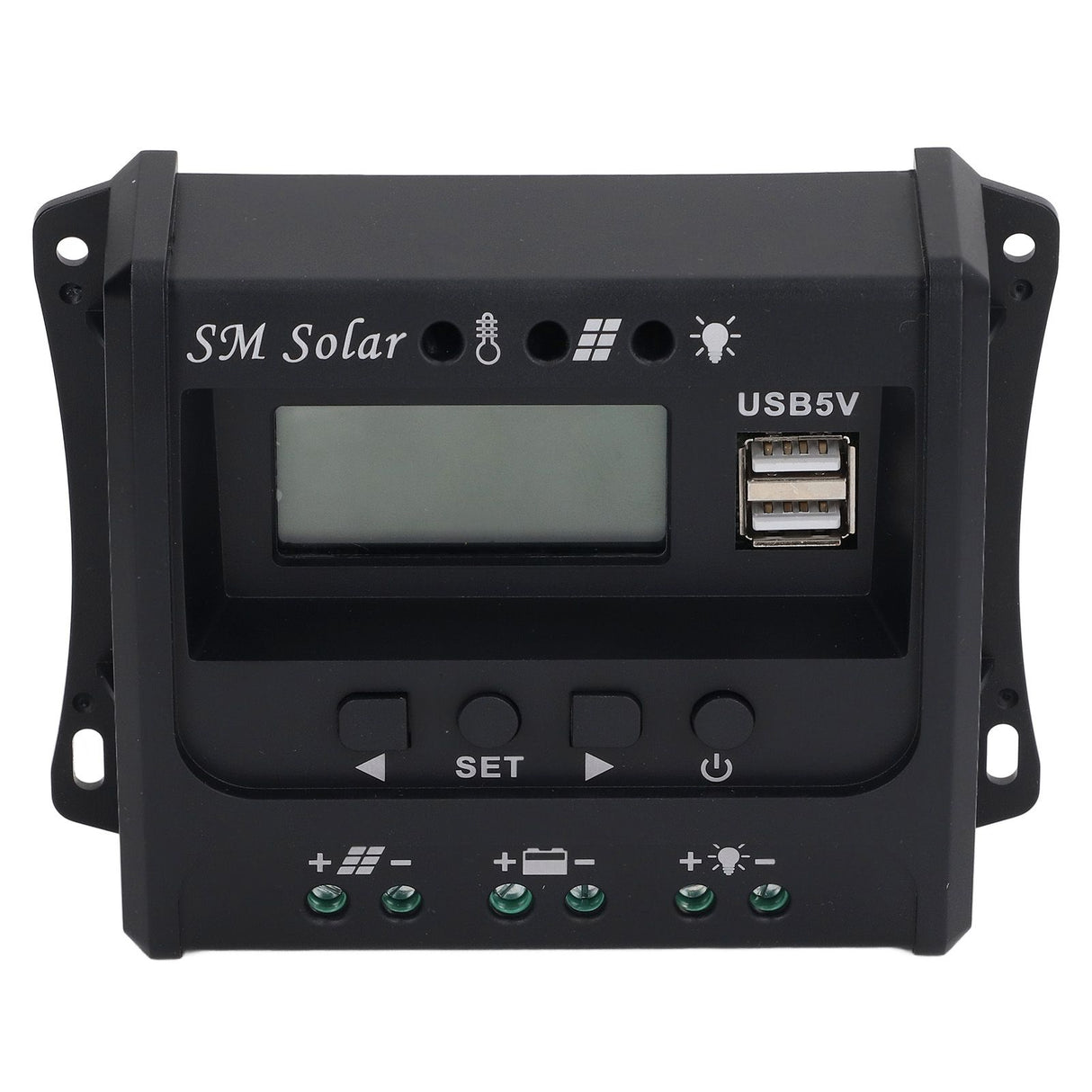 Solar Panel Controller 3 Stage PWM Charging Intelligent Microcontroller ABS Aluminum Plate 12V 24V Solar Charge Controller SEC10(10A)