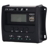 Solar Panel Controller 3 Stage PWM Charging Intelligent Microcontroller ABS Aluminum Plate 12V 24V Solar Charge Controller SEC10(10A) - 45-Degree Angle