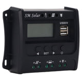 Solar Panel Controller 3 Stage PWM Charging Intelligent Microcontroller ABS Aluminum Plate 12V 24V Solar Charge Controller SEC10(10A)