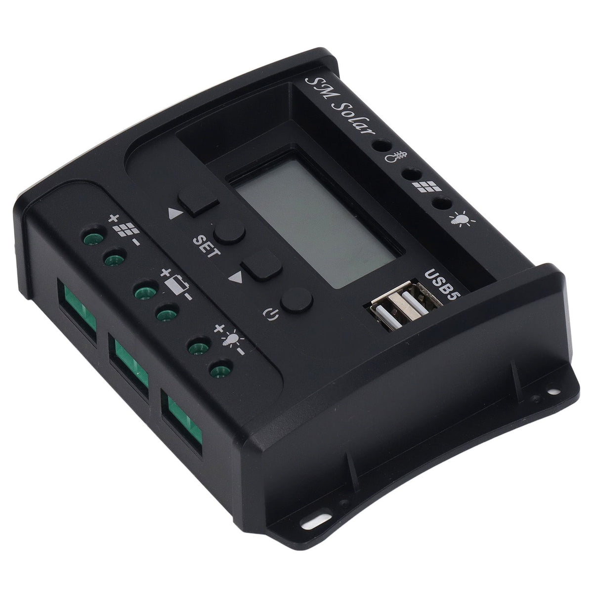 Solar Panel Controller 3 Stage PWM Charging Intelligent Microcontroller ABS Aluminum Plate 12V 24V Solar Charge Controller SEC10(10A)