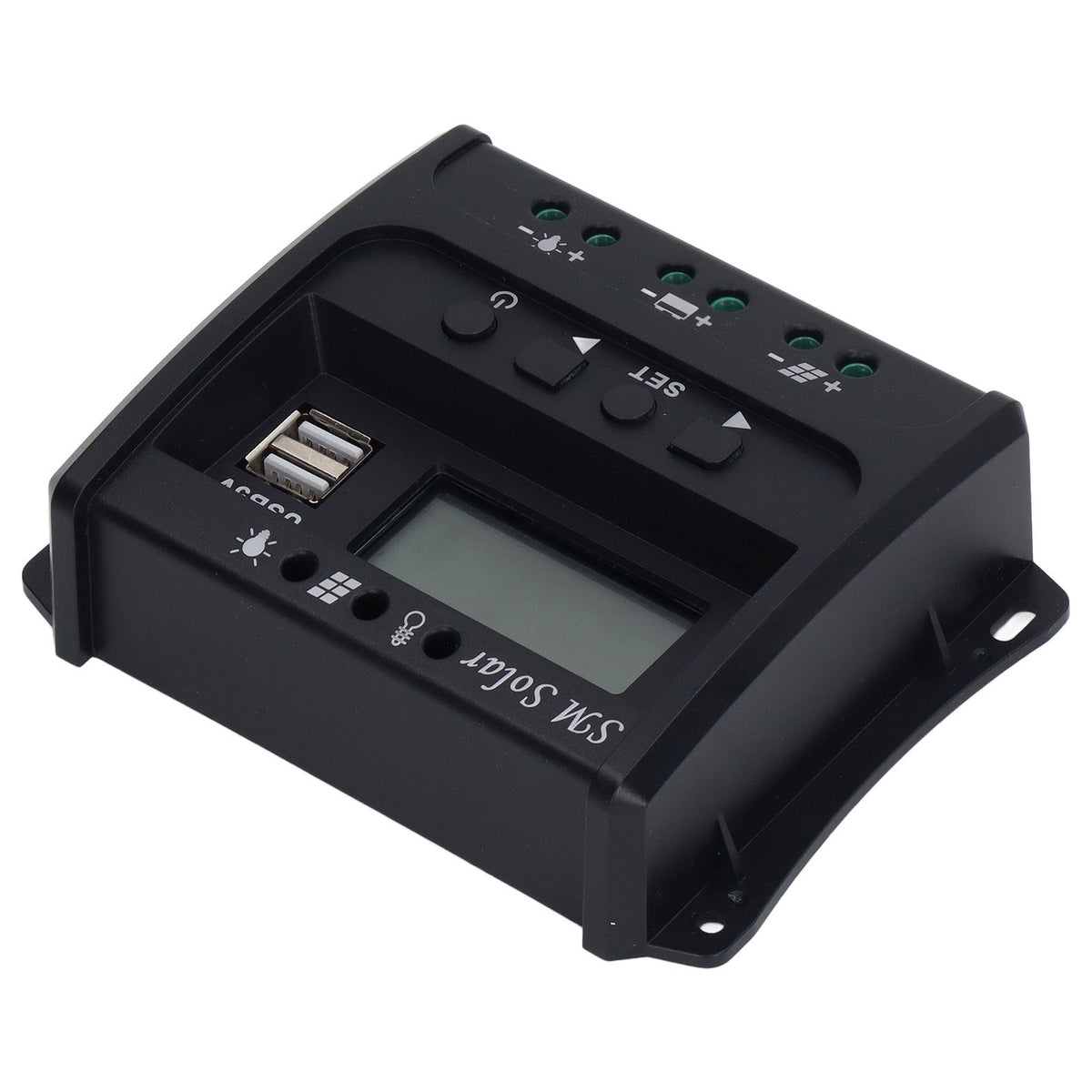 Solar Panel Controller 3 Stage PWM Charging Intelligent Microcontroller ABS Aluminum Plate 12V 24V Solar Charge Controller SEC10(10A)