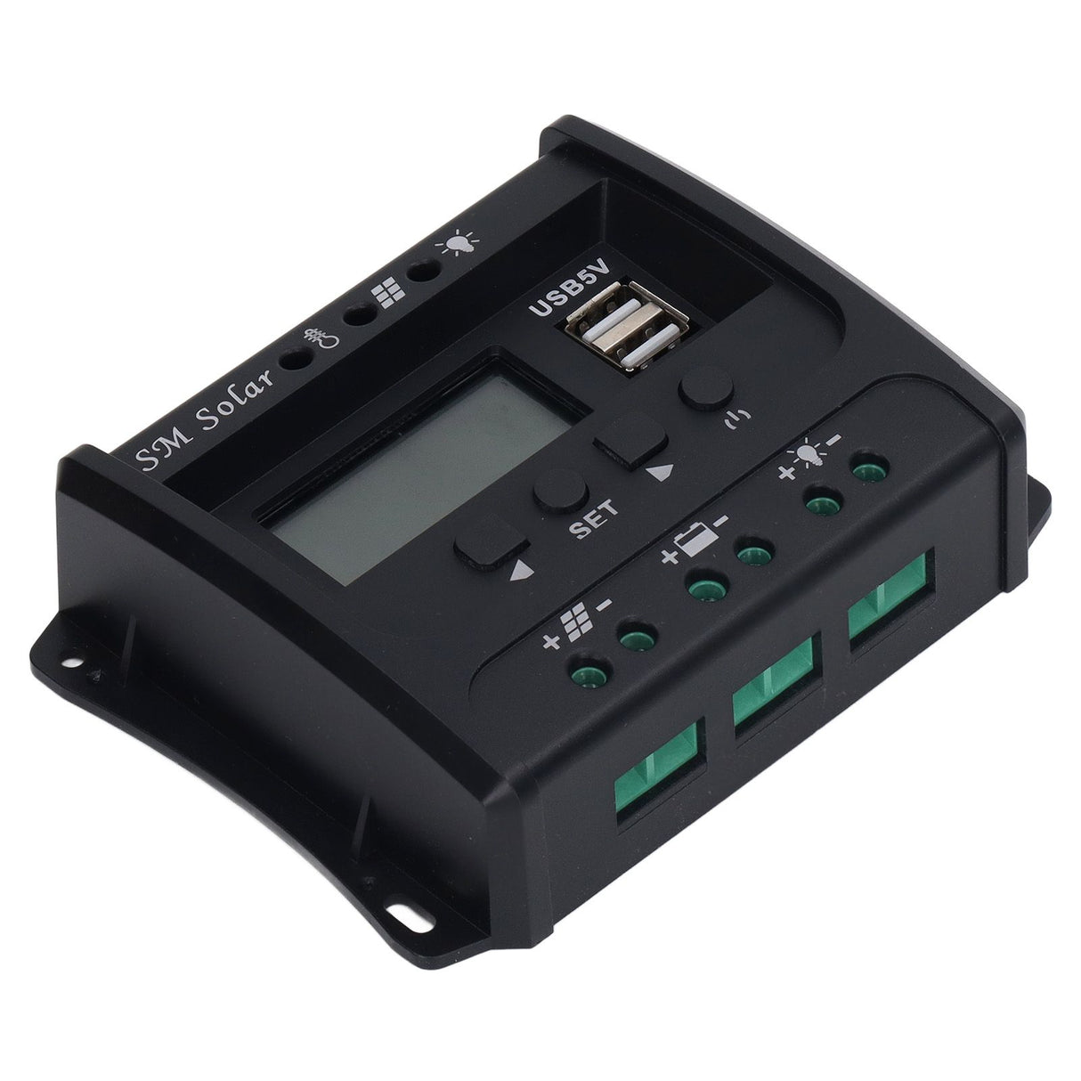 Solar Panel Controller 3 Stage PWM Charging Intelligent Microcontroller ABS Aluminum Plate 12V 24V Solar Charge Controller SEC10(10A)
