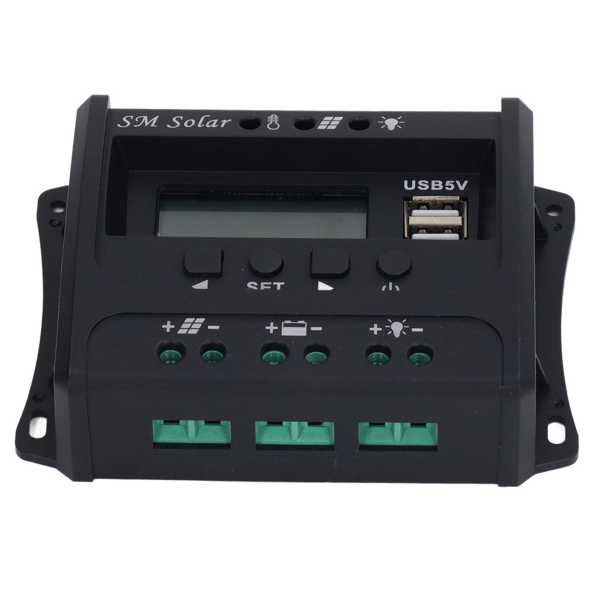 Solar Panel Controller 3 Stage PWM Charging Intelligent Microcontroller ABS Aluminum Plate 12V 24V Solar Charge Controller SEC10(10A)