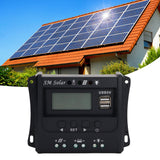 Solar Panel Controller 3 Stage PWM Charging Intelligent Microcontroller ABS Aluminum Plate 12V 24V Solar Charge Controller SEC10(10A)