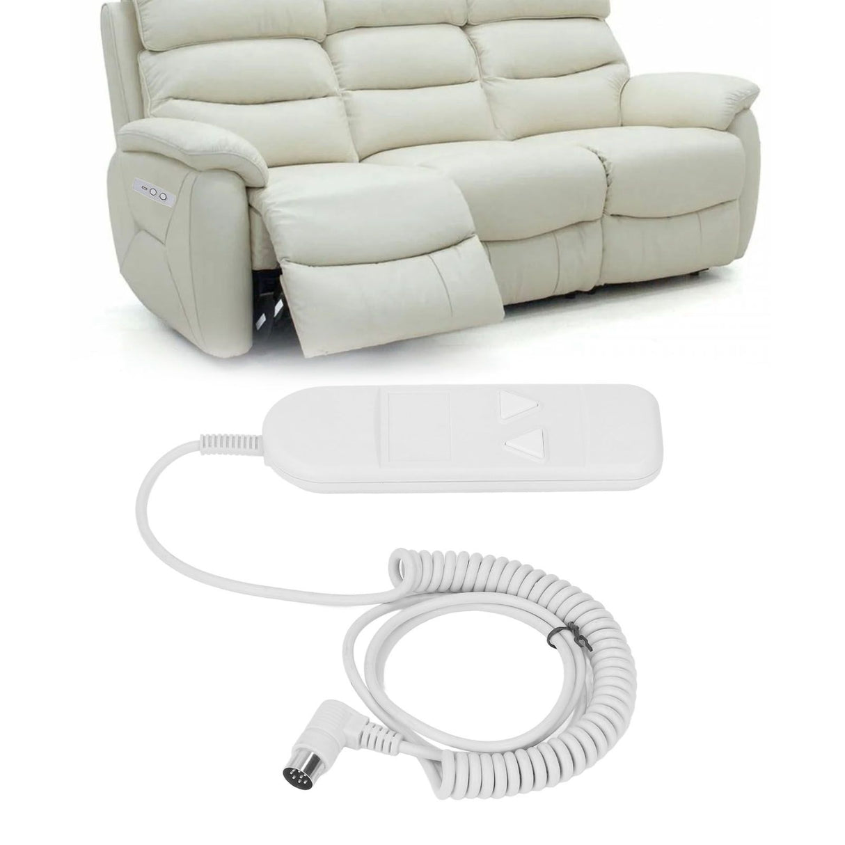 8 Pin 2 Button Remote Handset Controller Plastic Hand Control Replacement for Lift Chair Power Recliner
