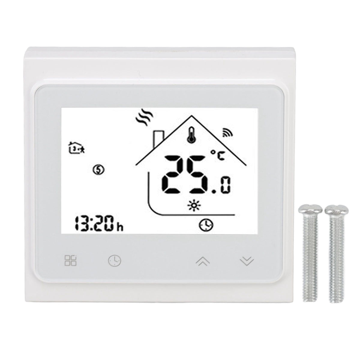 Smart Thermostat for Zigbee Mobile Phone App Voice Control Smart Remote Water Heating Thermostat AC 95‑240V White