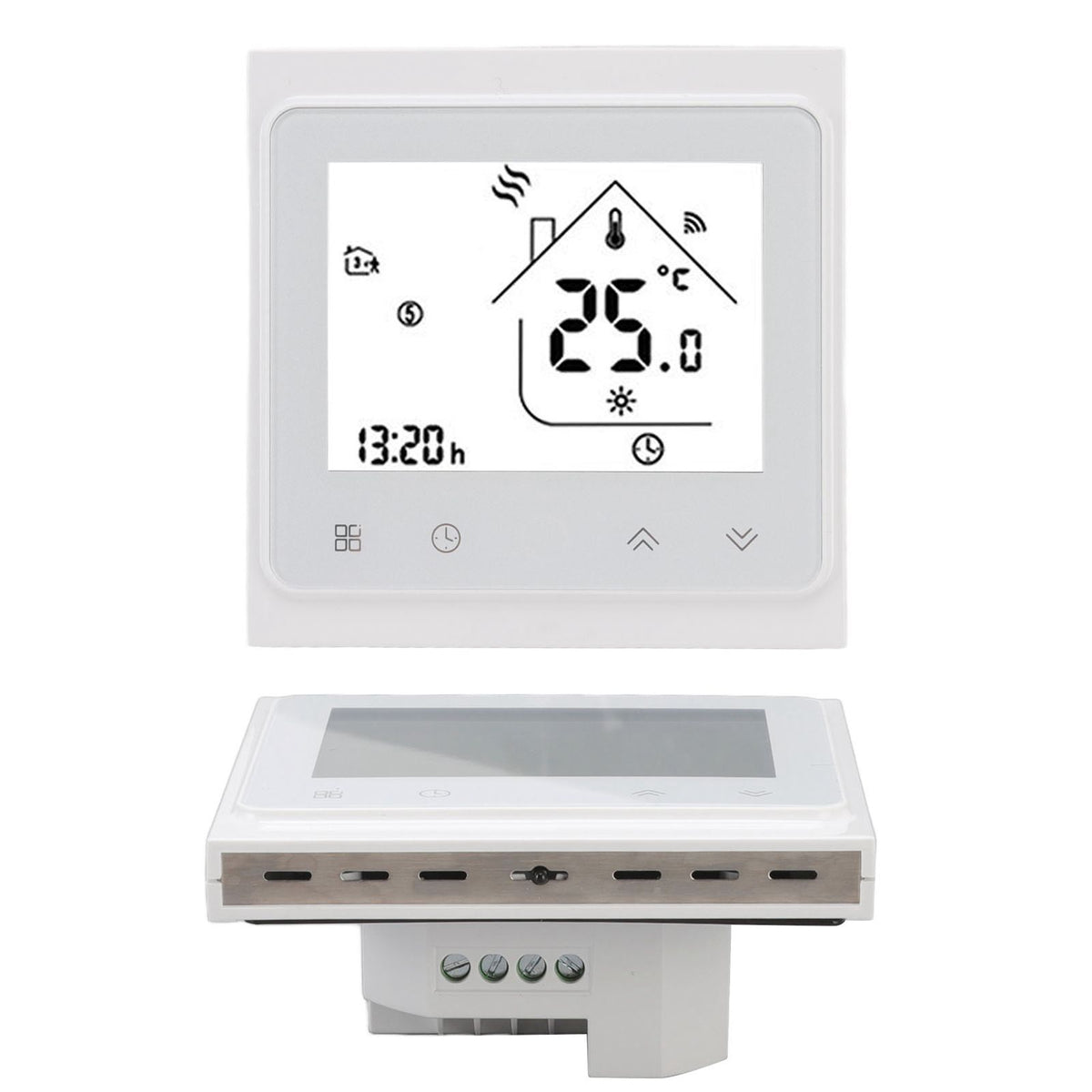 Smart Thermostat for Zigbee Mobile Phone App Voice Control Smart Remote Water Heating Thermostat AC 95‑240V White