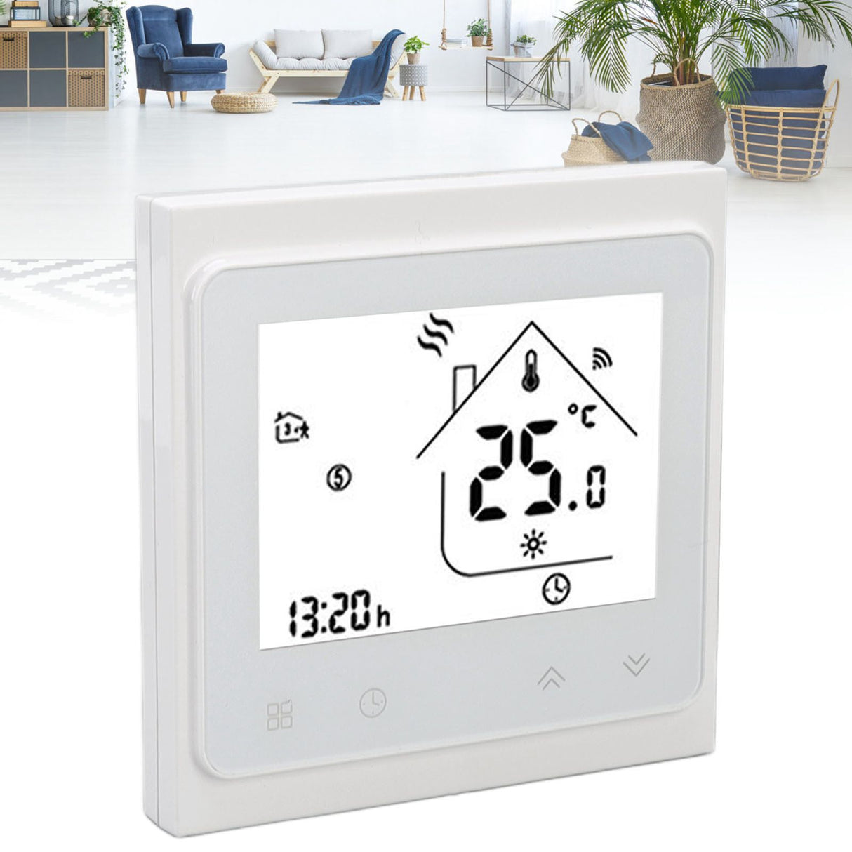 Smart Thermostat for Zigbee Mobile Phone App Voice Control Smart Remote Water Heating Thermostat AC 95‑240V White