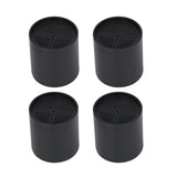 6PCS Furniture Leg Extender Plastic Round 4in Rise Black Furniture Risers for Home Office Sofa