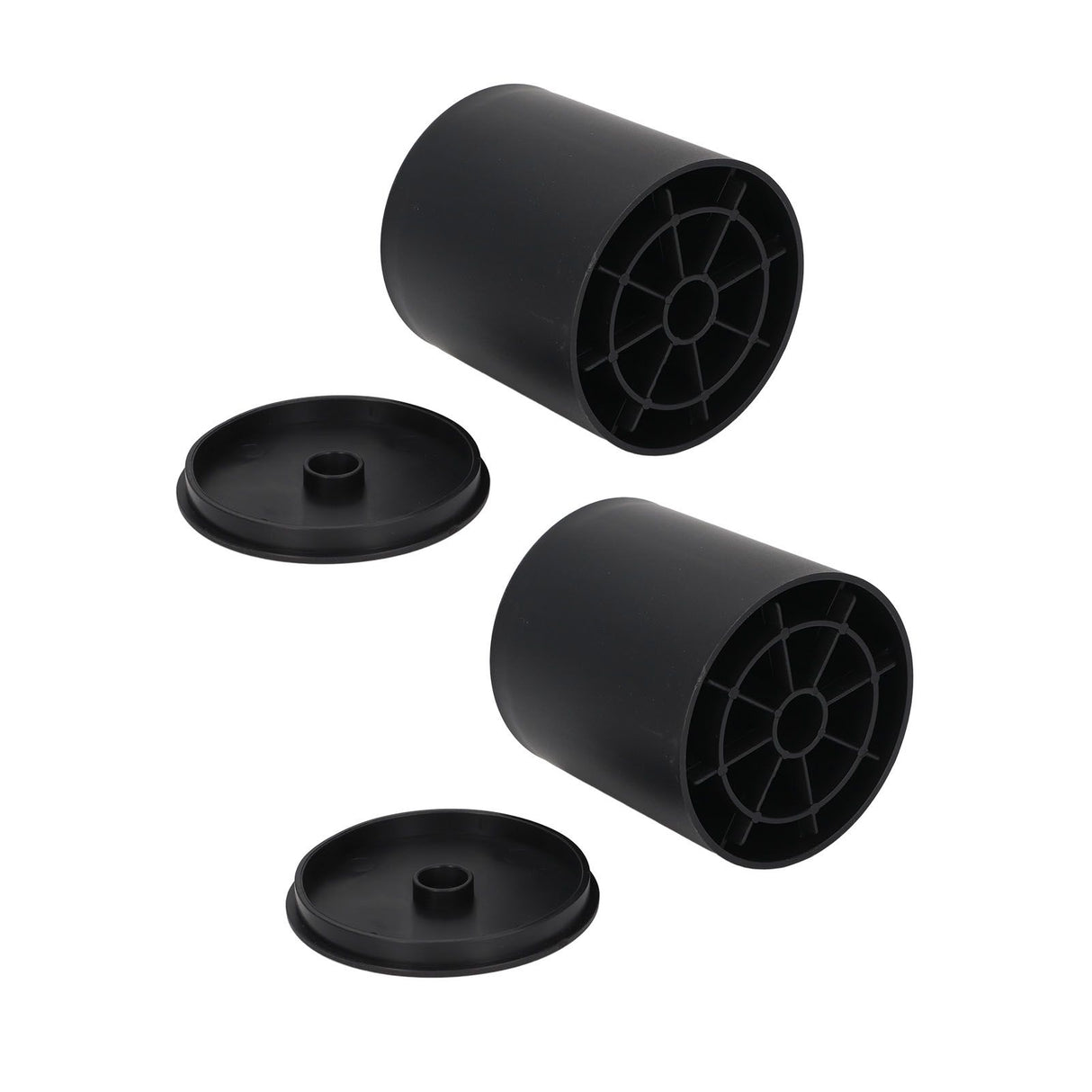 6PCS Furniture Leg Extender Plastic Round 4in Rise Black Furniture Risers for Home Office Sofa
