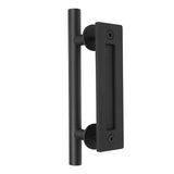 Sliding Barn Door Handle Carbon Steel 4.8mm Thick Double Sided Barn Door Push Pull Handle Black Round Handle