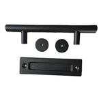 Sliding Barn Door Handle Carbon Steel 4.8mm Thick Double Sided Barn Door Push Pull Handle Black Round Handle