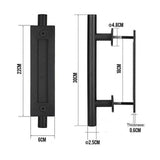 Sliding Barn Door Handle Carbon Steel 4.8mm Thick Double Sided Barn Door Push Pull Handle Black Round Handle - Extra Image