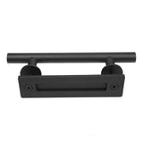 Sliding Barn Door Handle Carbon Steel 4.8mm Thick Double Sided Barn Door Push Pull Handle Black Round Handle