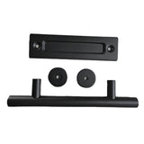 Sliding Barn Door Handle Carbon Steel 4.8mm Thick Double Sided Barn Door Push Pull Handle Black Round Handle - Extra Image