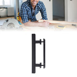 Sliding Barn Door Handle Carbon Steel 4.8mm Thick Double Sided Barn Door Push Pull Handle Black Square Handle