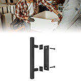 Sliding Barn Door Handle Carbon Steel 4.8mm Thick Double Sided Barn Door Push Pull Handle Black Square Handle - Rear View
