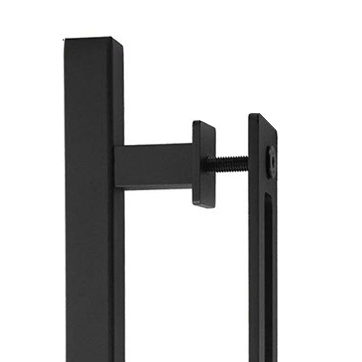 Sliding Barn Door Handle Carbon Steel 4.8mm Thick Double Sided Barn Door Push Pull Handle Black Square Handle