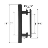 Sliding Barn Door Handle Carbon Steel 4.8mm Thick Double Sided Barn Door Push Pull Handle Black Square Handle - Extra Image