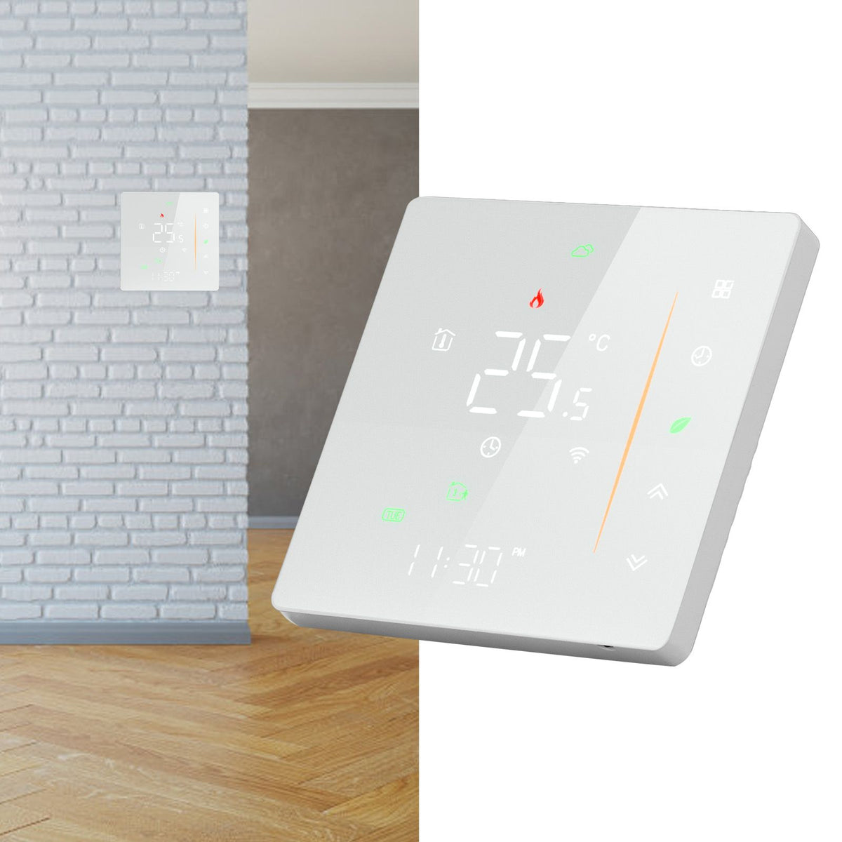 Smart Thermostat WiFi Programmable Phone App Control Water Floor Heating Temperature Controller for Tuya AC 95‑240V White