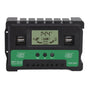 Solar Controller 12V 24V Charge Discharge PV Regulator LCD Display Dual USB Output 30A