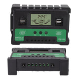 Solar Controller 12V 24V Charge Discharge PV Regulator LCD Display Dual USB Output 30A