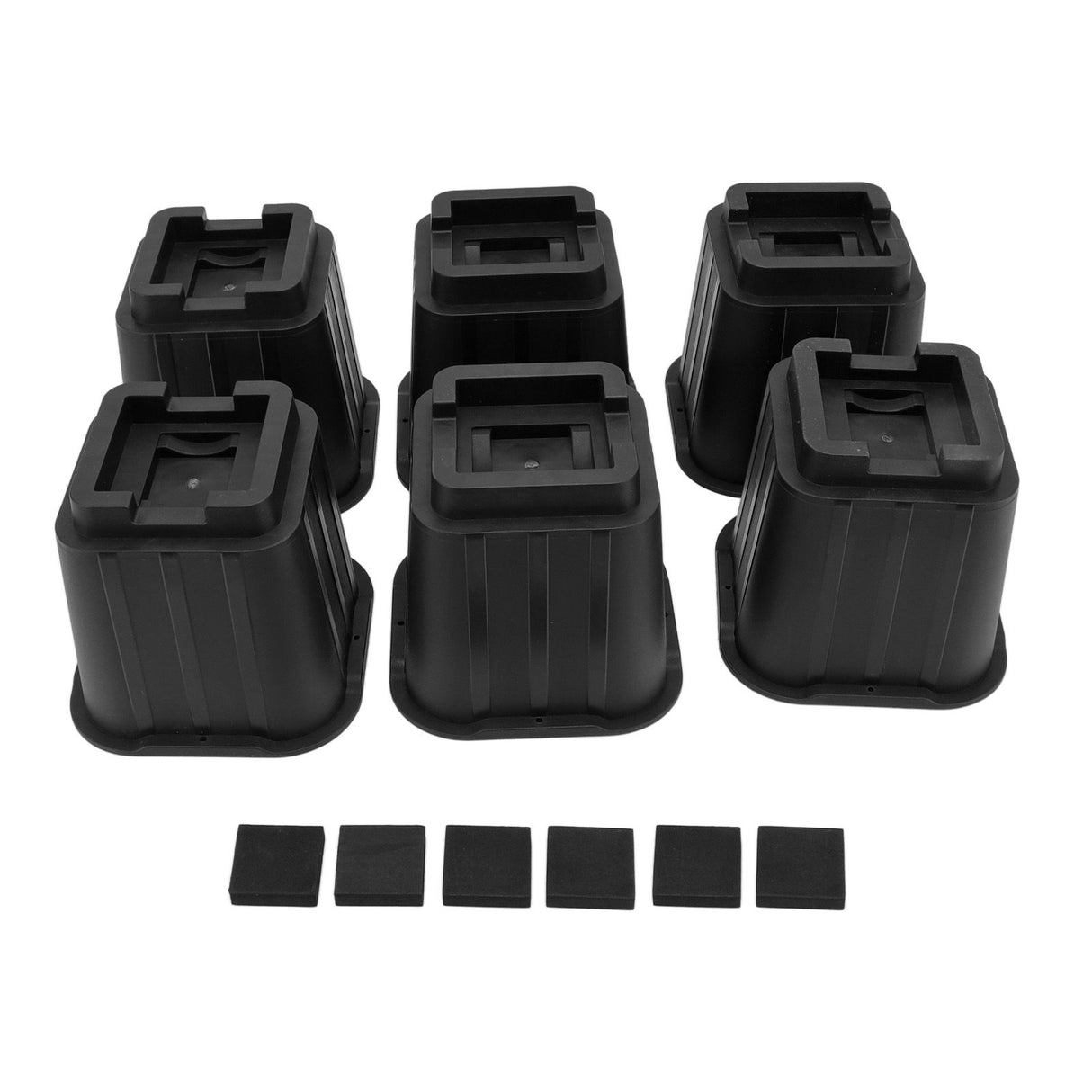 6Pcs Furniture Risers Multifunction 5in Height Black Plastic Furniture Leg Extender for Office Home Sofa