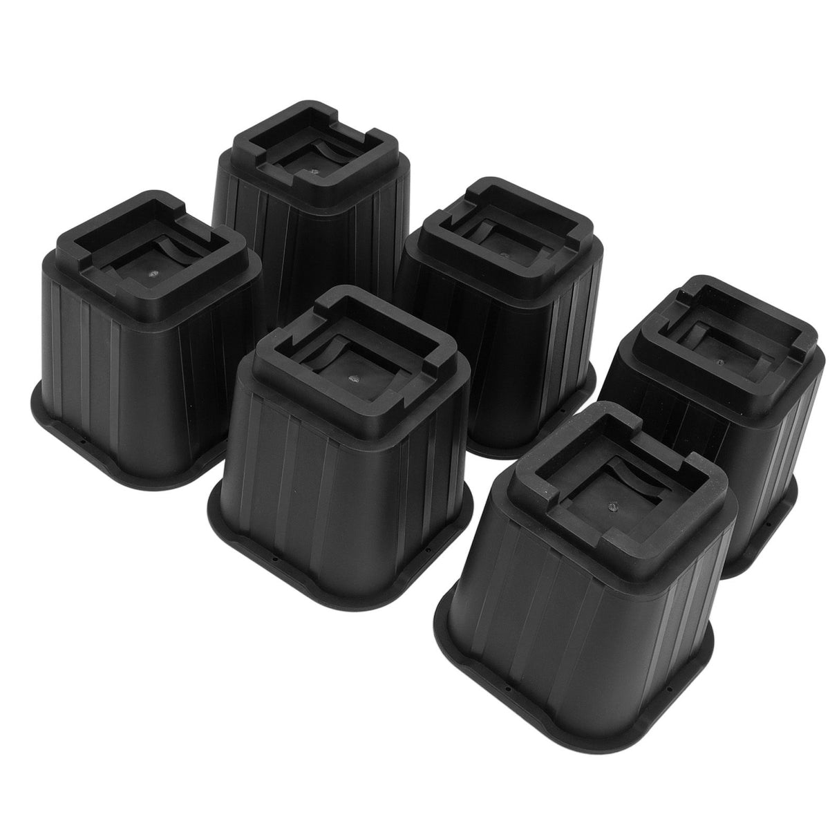 6Pcs Furniture Risers Multifunction 5in Height Black Plastic Furniture Leg Extender for Office Home Sofa