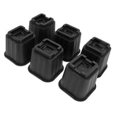 6Pcs Furniture Risers Multifunction 5in Height Black Plastic Furniture Leg Extender for Office Home Sofa - Side View