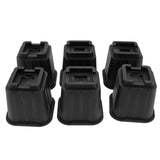 6Pcs Furniture Risers Multifunction 5in Height Black Plastic Furniture Leg Extender for Office Home Sofa - Top-Down View