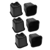 6Pcs Furniture Risers Multifunction 5in Height Black Plastic Furniture Leg Extender for Office Home Sofa