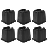6Pcs Furniture Risers Multifunction 5in Height Black Plastic Furniture Leg Extender for Office Home Sofa
